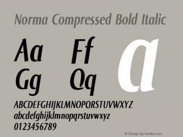 Norma Compressed Bold Italic Version 2.00, build 3, s3图片样张