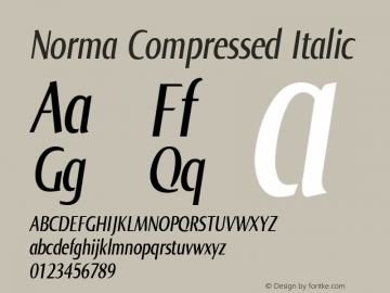 Norma Compressed Italic Version 2.00, build 3, s3图片样张