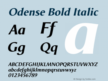 Odense Bold Italic Version 1.00图片样张