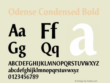 Odense Condensed Bold Version 1.00图片样张