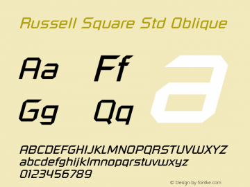 RussellSquareStd-Oblique Version 2.000 Build 1000图片样张