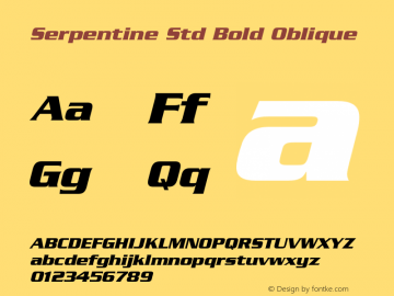 SerpentineStd-BoldOblique Version 2.000 Build 1000图片样张