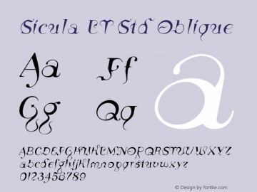 SiculaLTStd-Oblique Version 1.00图片样张