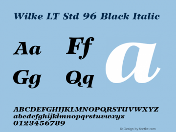 WilkeLTStd-BlackItalic Version 1.000 Build 1000图片样张