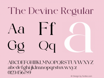 The Devine Version 1.00;January 21, 2022;FontCreator 12.0.0.2567 64-bit图片样张