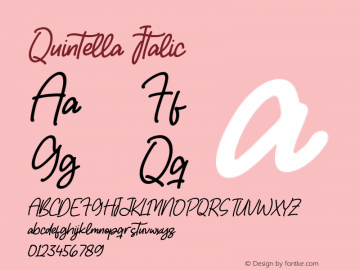 Quintella Italic Version 1.00;May 25, 2022;FontCreator 13.0.0.2683 64-bit图片样张