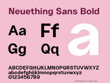 Neuething Sans Bold Version 1.000;FEAKit 1.0图片样张