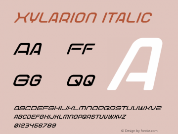 Xylarion Italic Version 1.001;Fontself Maker 3.5.7图片样张