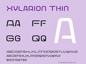 Xylarion-Thin Version 1.001;Fontself Maker 3.5.7图片样张