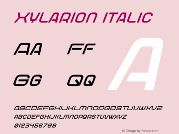 Xylarion-Italic Version 1.001;Fontself Maker 3.5.7图片样张