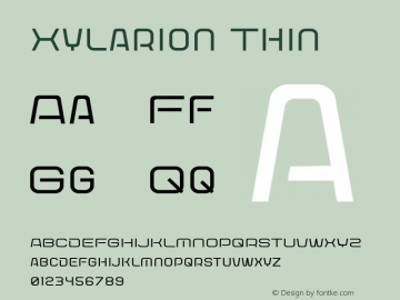 Xylarion Thin Version 1.001;Fontself Maker 3.5.7图片样张