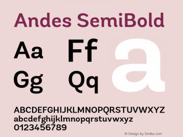 Andes SemiBold Version 1.000;FEAKit 1.0图片样张