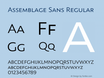 Assemblage-SansRegular Version 1.000;PS 001.000;hotconv 1.0.88;makeotf.lib2.5.64775图片样张