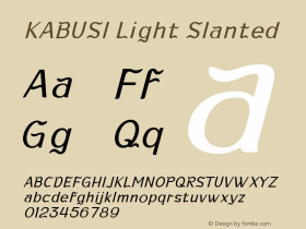 KABUSI Light Slanted Version 1.000图片样张