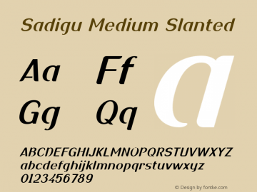 Sadigu Medium Slanted Version 1.000图片样张