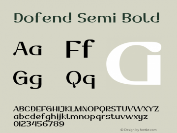 Dofend-SemiBold Version 1.000图片样张