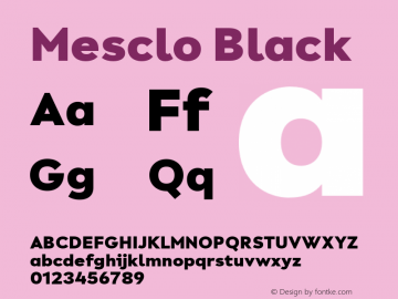 Mesclo Black Version 1.000;hotconv 1.0.109;makeotfexe 2.5.65596图片样张