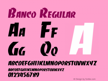 Banco Regular Converted from E:\TTFONTS\BANCO.TF1 by ALLTYPE图片样张