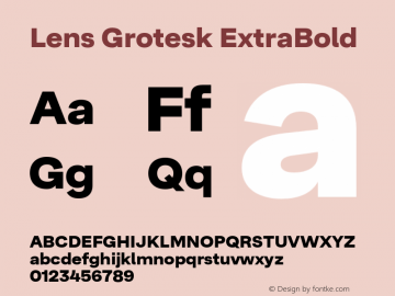 Lens Grotesk ExtraBold Version 0.099;hotconv 1.0.109;makeotfexe 2.5.65596图片样张