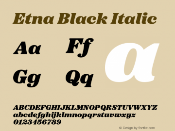 Etna Black Italic Version 1.004图片样张