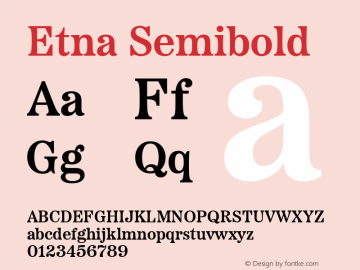 Etna Semibold Version 1.004图片样张
