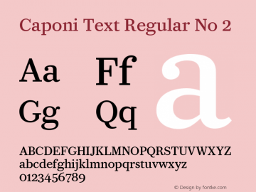 Caponi Text Regular No 2 Version 1.1 2013图片样张