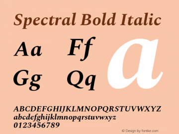 Spectral Bold Italic Version 2.003图片样张