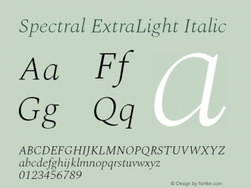 Spectral ExtraLight Italic Version 2.003图片样张