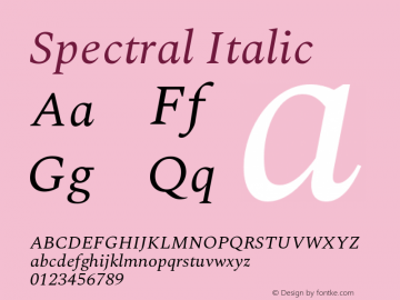 Spectral Italic Version 2.003图片样张