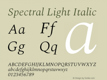 Spectral Light Italic Version 2.003图片样张