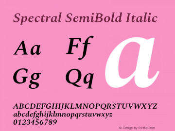 Spectral SemiBold Italic Version 2.003图片样张