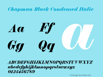 Chapman Black Condensed Italic Version 1.000图片样张