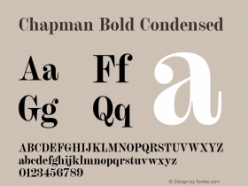 Chapman Bold Condensed Version 1.000图片样张