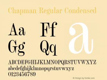Chapman Regular Condensed Version 1.000图片样张