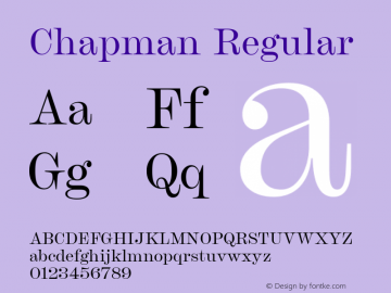 Chapman Regular Version 1.000图片样张