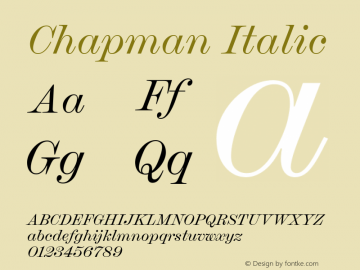 Chapman Regular Italic Version 1.000图片样张