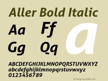 Aller Bold Italic Version 1.200图片样张
