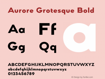 Aurore Grotesque Bold Version 7.000;hotconv 1.0.109;makeotfexe 2.5.65596图片样张