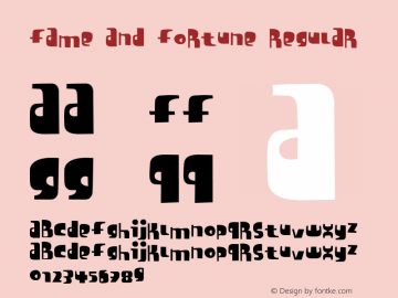 Fame And Fortune Regular Macromedia Fontographer 4.1 7-5-02 Font Sample
