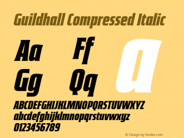 Guildhall Compressed Italic Version 3.000;FEAKit 1.0图片样张
