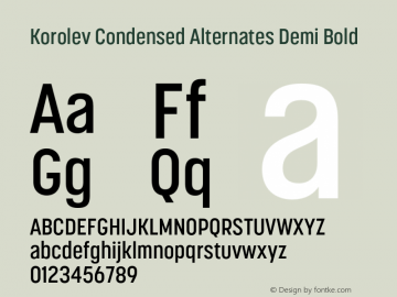 Korolev Condensed Alternates Demi Bold Version 6.000;FEAKit 1.0图片样张