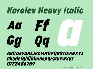 Korolev Heavy Italic Version 8.000;FEAKit 1.0图片样张