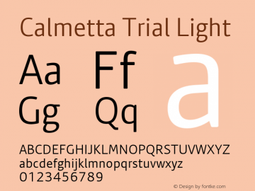 Calmetta Trial Light Version 1.000图片样张