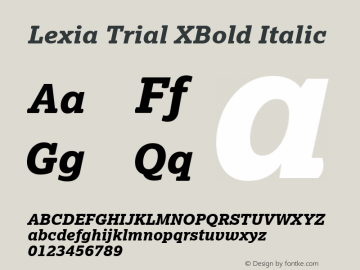 Lexia Trial XBold Italic Version 2.201图片样张
