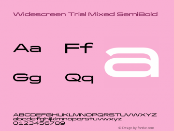 Widescreen Trial Mixed SemiBold Version 1.001图片样张