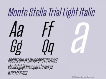 Monte Stella Trial Light Italic Version 1.121图片样张
