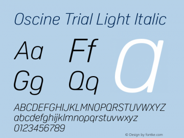 Oscine Trial Light Italic Version 2.001图片样张