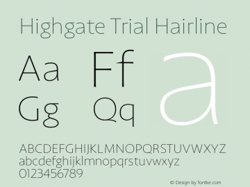 Highgate Trial Hairline Version 1.111图片样张