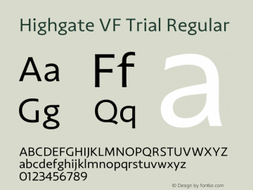 Highgate VF Trial Regular Version 1.111图片样张