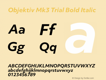 Objektiv Mk3 Trial Bold Italic Version 2.101图片样张